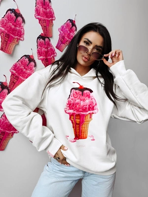 Bluza Olavoga Hoodie Kiraz ecru