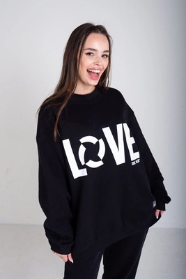 Bluza ATR Wear Oversize Bez Kaptura LOVE Extra czarna