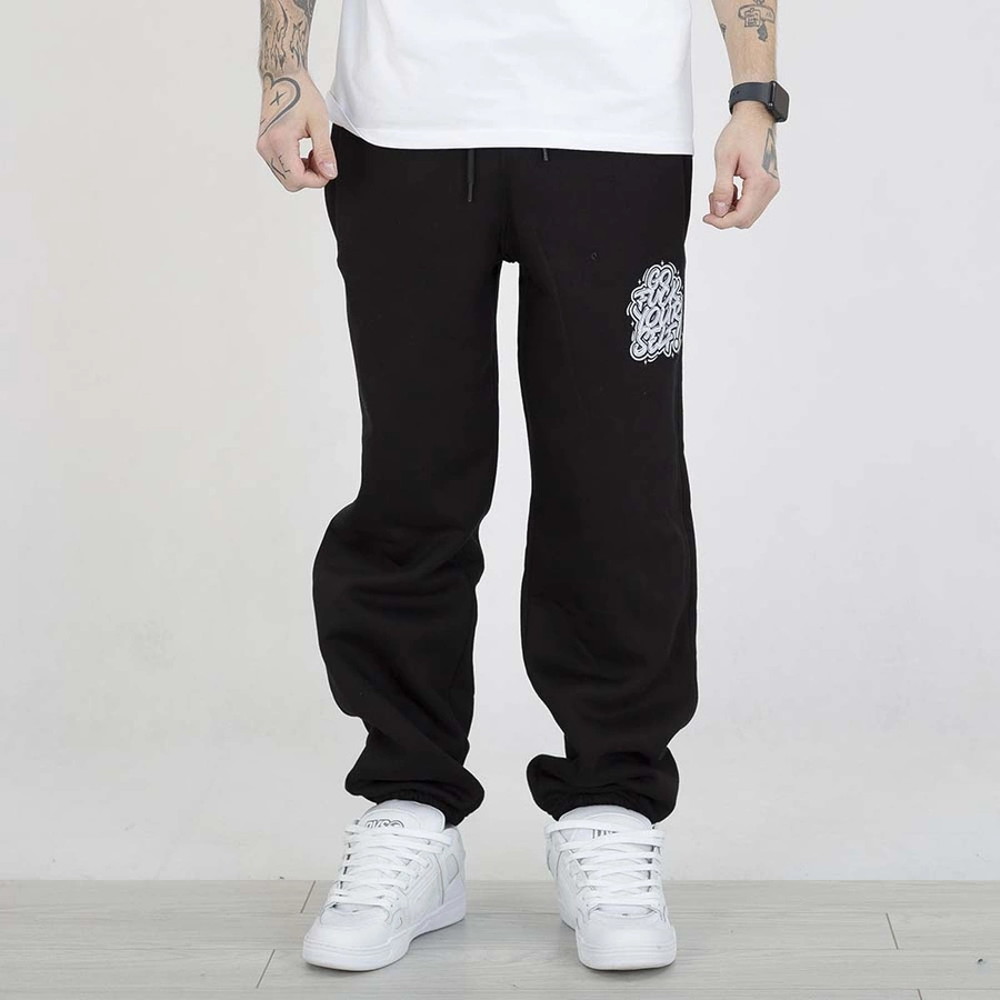 Spodnie Dresowe Motive Baggy Yourself czarne białe