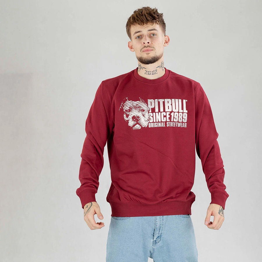 Bluza Pit Bull crewneck Terry Blood Dog bordowa