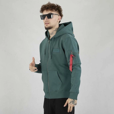 Bluza Alpha Industries Hoodie Zip Back Print 128342 zielona