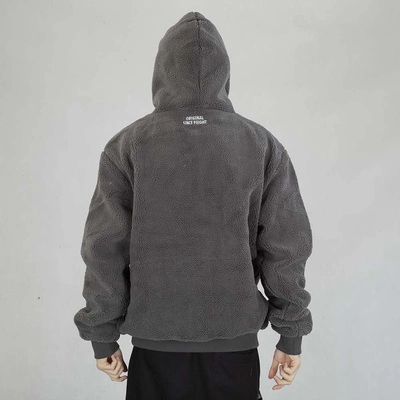 Kurtka Zimowa MASS Hoodie Patch Teddy szara