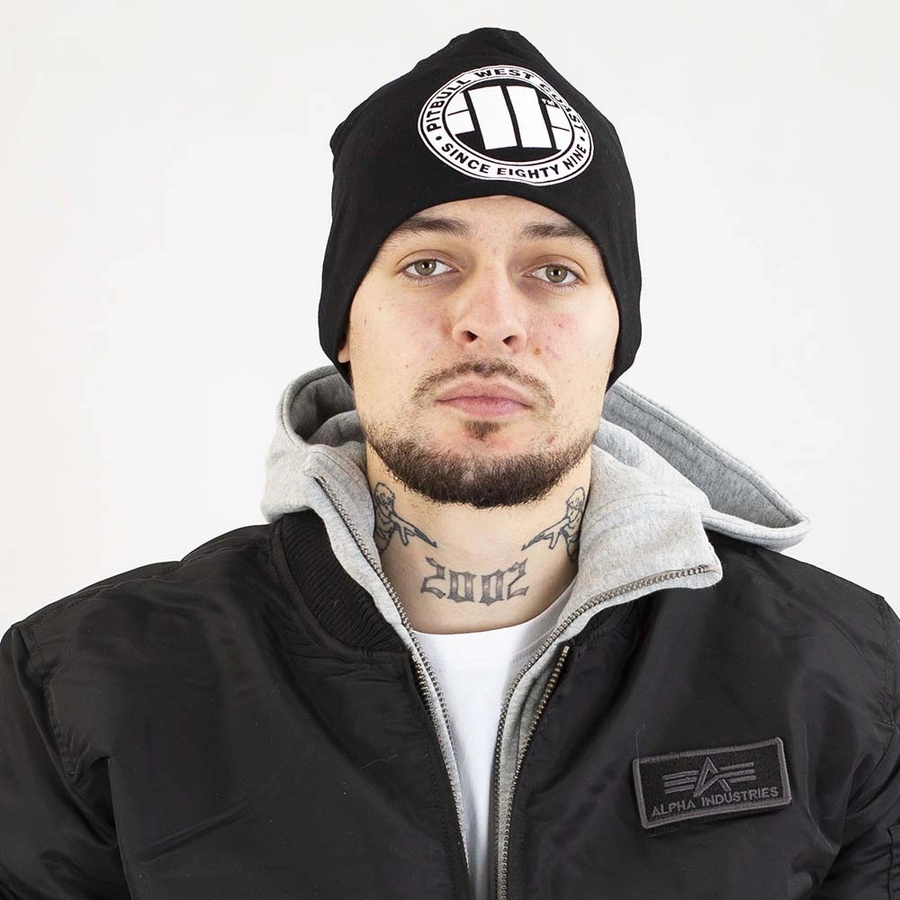 Czapka Zimowa Pit Bull Big Logo biała czarna