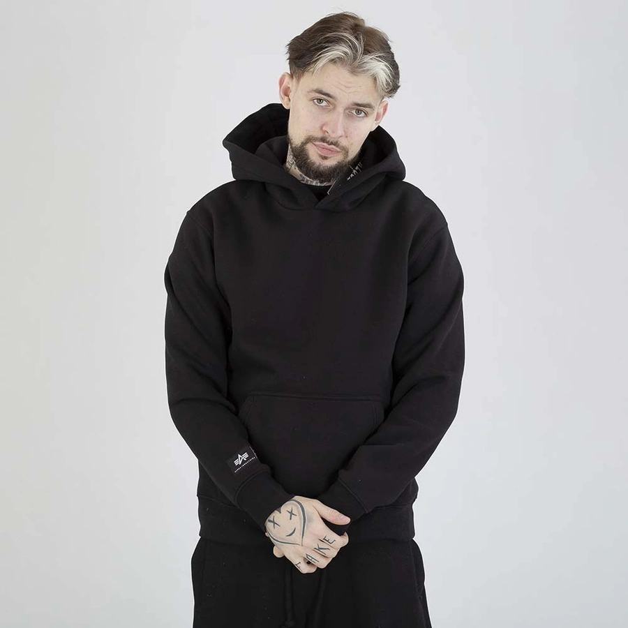 Bluza Alpha Industries Hoodie Label Backprint 258333 czarna