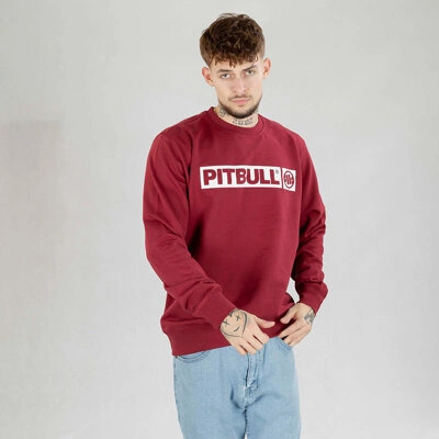 Bluza Pit Bull crewneck Terry Hilltop bordowa