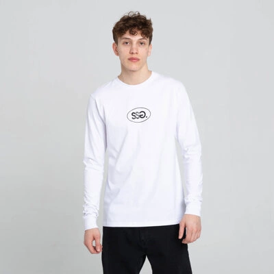 Longsleeve Smoke Story Oval Frame Basic Logo Biały