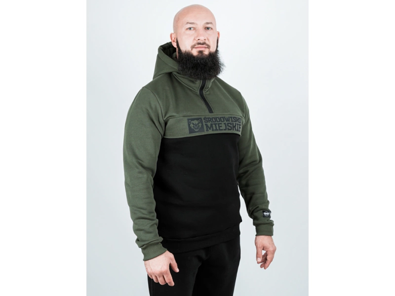 Bluza Środowisko Miejskie Hoodie Essential Bear khaki czarna