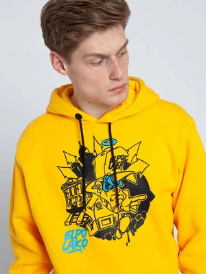 El Polako ZBIRUS Bluza z Kapturem Żółty