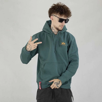 Bluza Alpha Industries Hoodie Basic Small Logo 196318 zielona