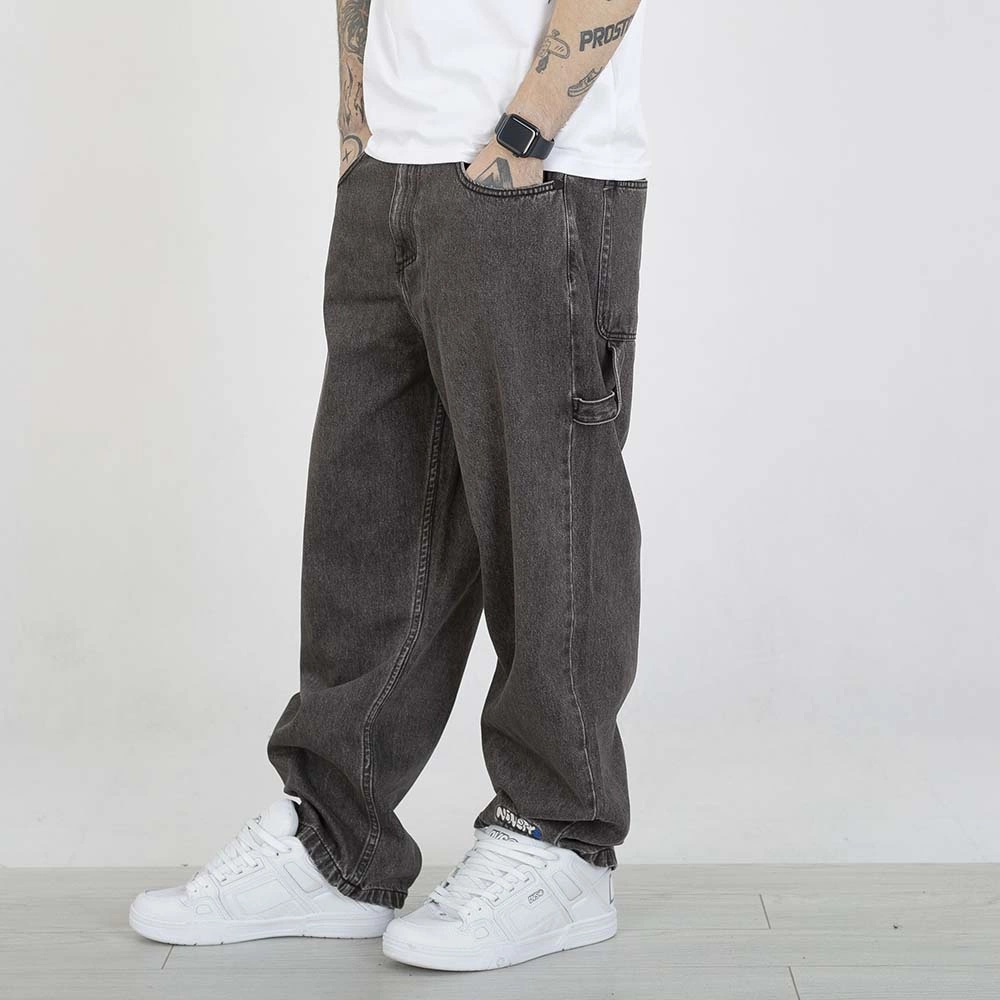 Spodnie Mass Jeans Extra Baggy Fit Wall czarne sprane