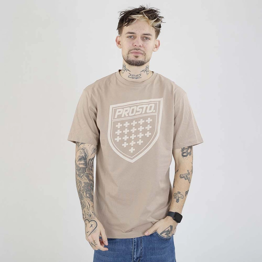 Koszulka Prosto Shield beżowa