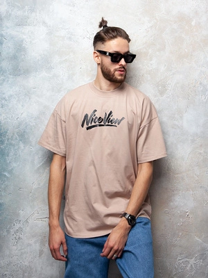 Koszulka Nice View Brand Sharp beżowa