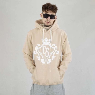 Bluza Hoodie Ciemna Strefa CS Herb beżowa biała