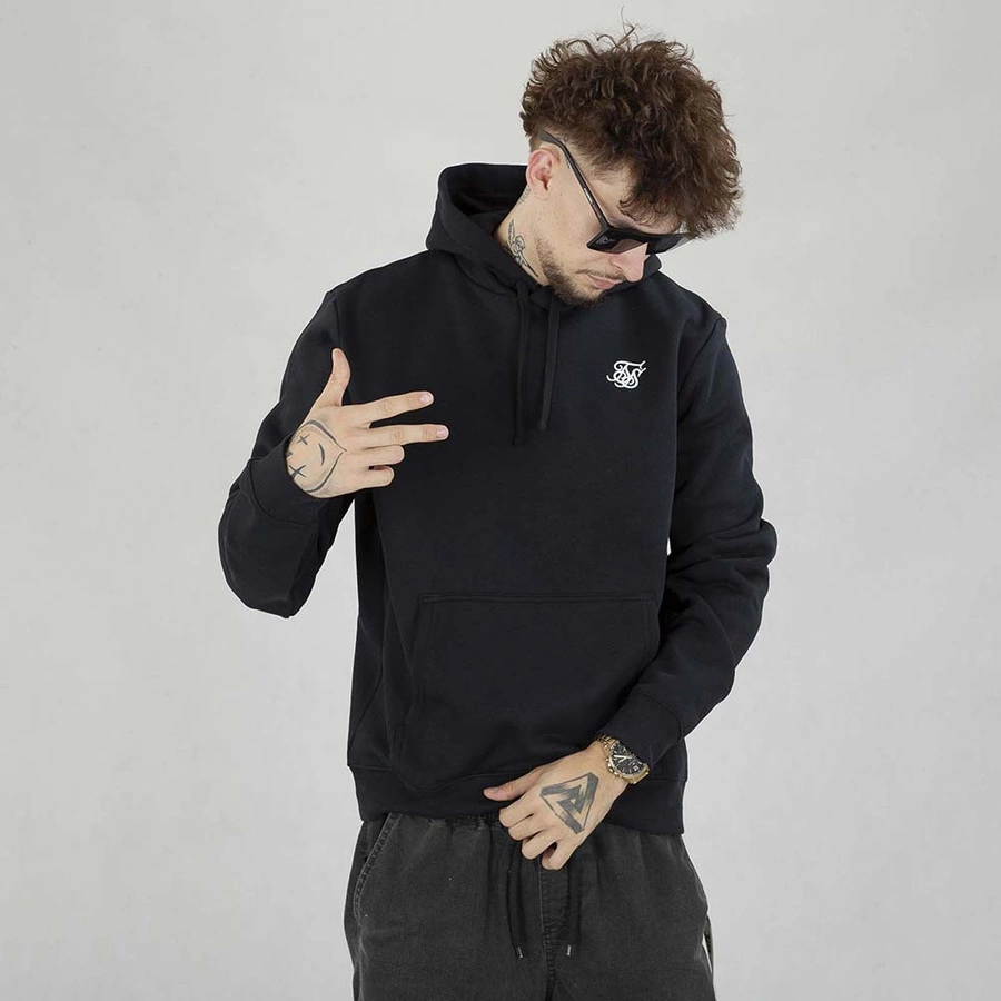 Bluza SikSilk Hoodie Essentials SS-24849 czarna