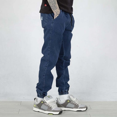 Spodnie Jigga Wear Crown Jogger Jeans Deep niebieskie