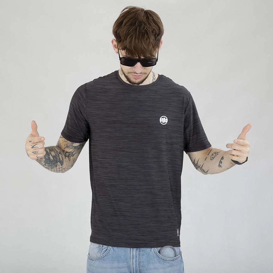 Koszulka Pit Bull Casual Small Logo czarna melanż