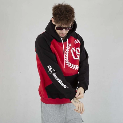 Bluza Hoodie Ciemna Strefa CS Reglan czerwono czarna
