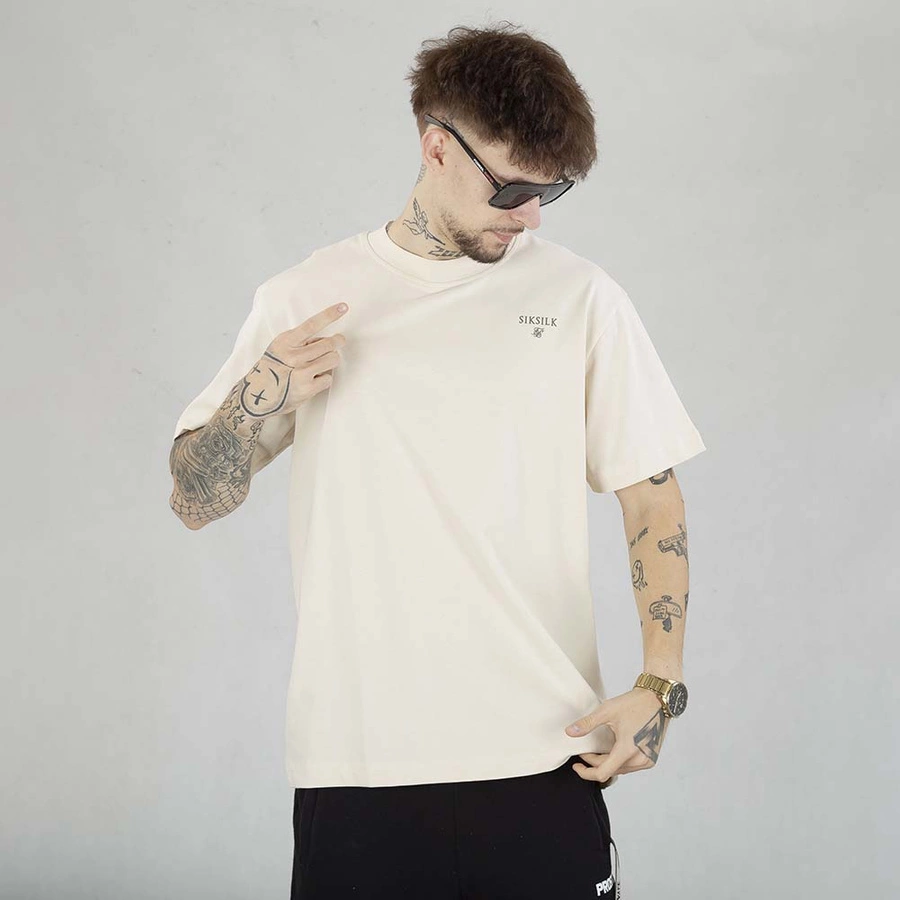 Koszulka SikSilk Graphic SS-26778 beżowa