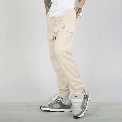 Spodnie Dresowe Grube Lolo Cargo Dymek beżowe