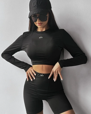 Komplet damski krótki Olavoga Strikt czarny