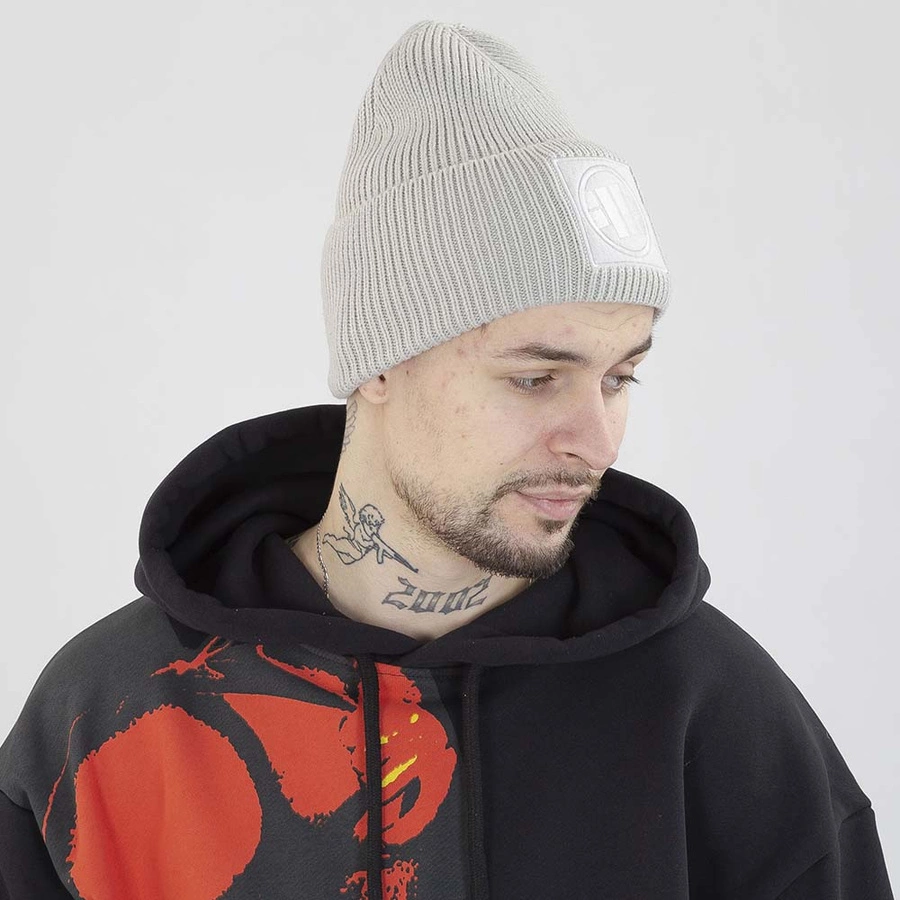 Czapka Pit Bull Logo Single Layer Cuff szara