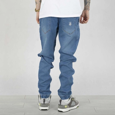 Spodnie Jogger Jigga Wear Crown Classic Jeans jasno niebieskie