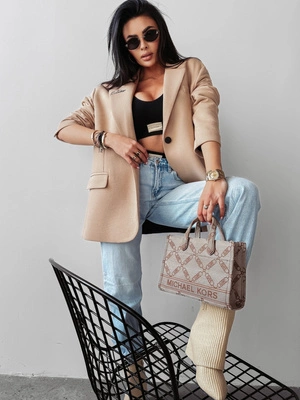 Damska Marynarka Olavoga Sakko beżowa