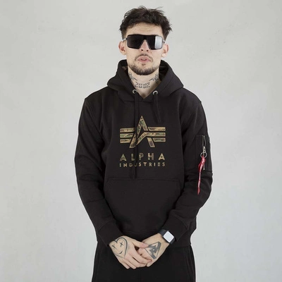 Bluza Alpha Industries Hoodie Camo TPU 146337 czarna