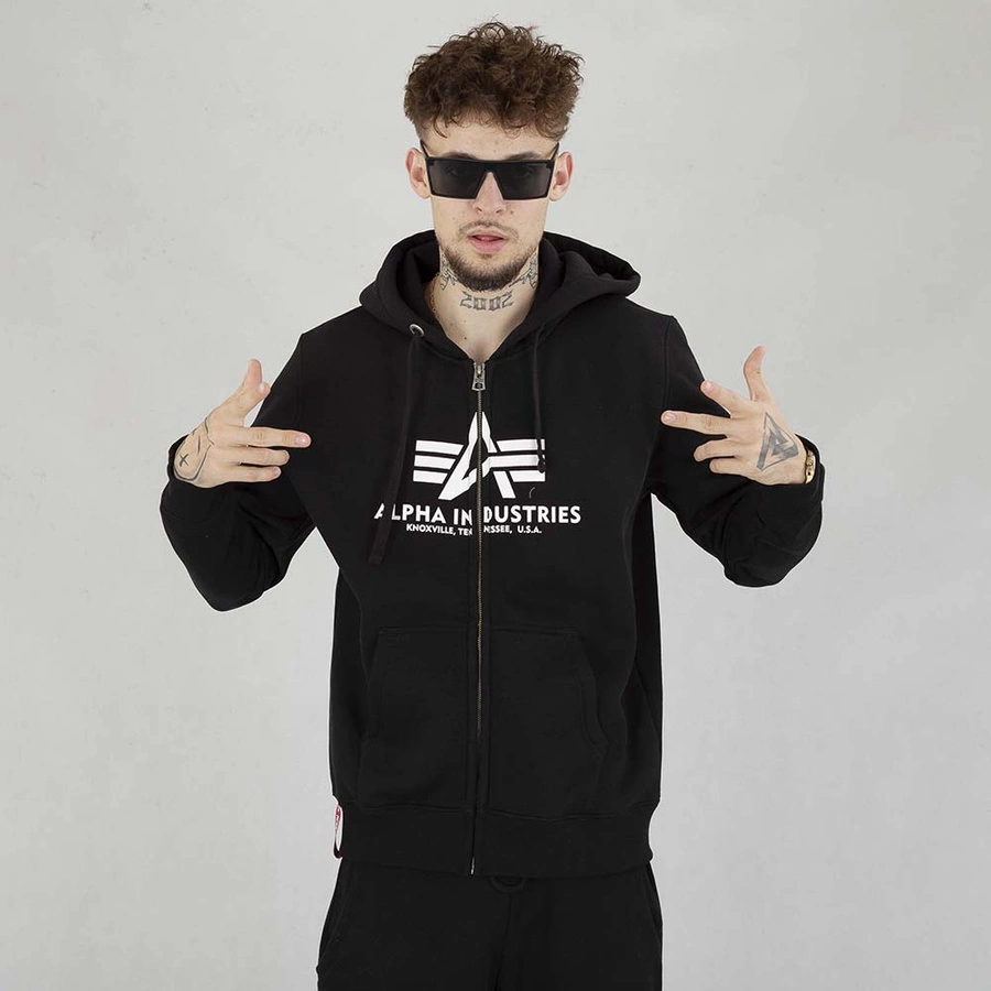 Bluza Alpha Industries Hoodie Zip Basic 178325 czarna