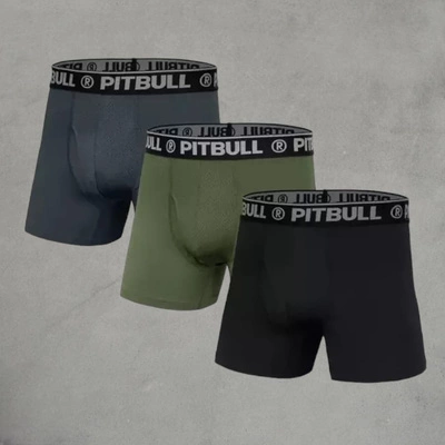 Pit Bull Bokserki + FLY 3 PACK oliwkowe granatowe czarne