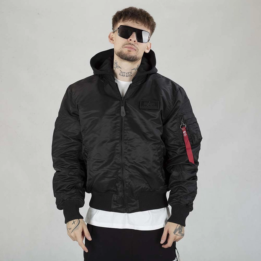 Kurtka Alpha Industries MA-1 ZH Back Print 128113 czarno biała