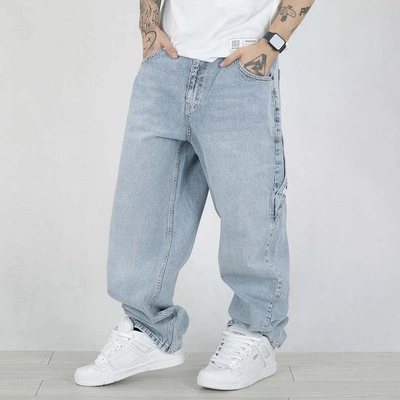 Spodnie Baggy Jigga Wear Jeans Cargo Wear Crown jasne niebieskie