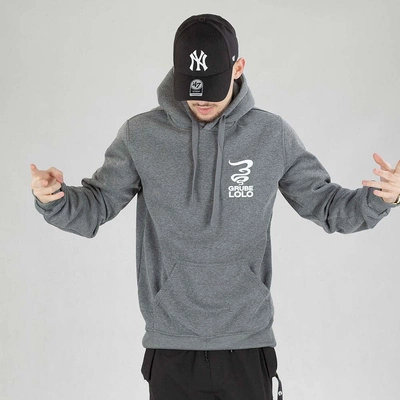 Bluza Grube Lolo hoodie Dymek Haft ciemno szaro biała