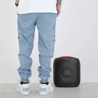 Spodnie Jigga Wear Zip Cargo Bojówki jasno niebieskie