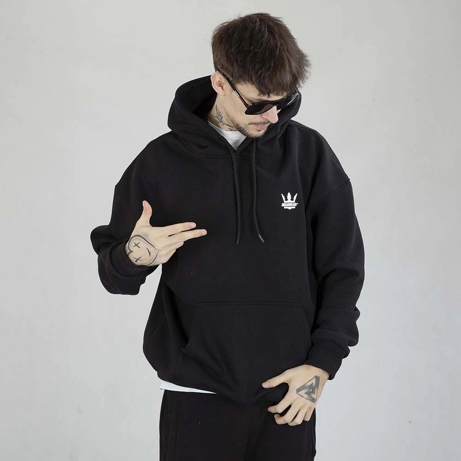 Bluza Jigga Wear Hoodie Baggy Classic Crown czarno biała