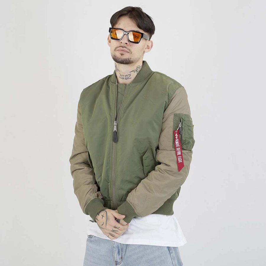Kurtka Alpha Industries MA-1 Camo Back Embroidery 258120 zielona