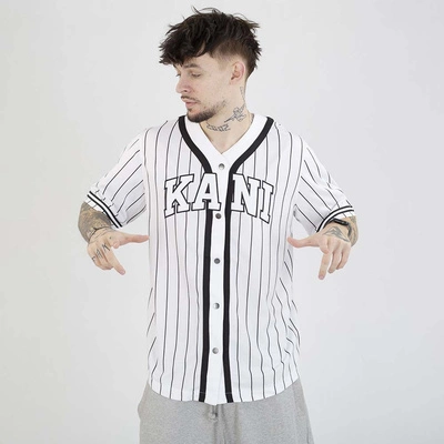 Koszulka Karl Kani Serif Pinstripe Baseball 6033361 white black