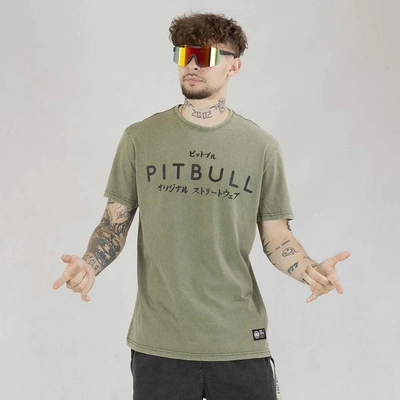 Koszulka Pit Bull Denim Washed Bravery oliwkowa
