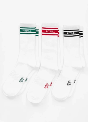 Skarpety Pit Bull High Crew Hilltop Thin 3pak białe