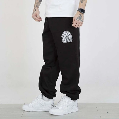 Spodnie Dresowe Motive Baggy Yourself czarne białe