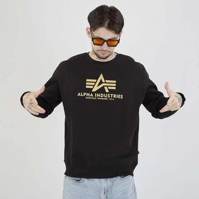 Bluza Alpha Industries Crewneck Basic Carbon 146311 czarno złota