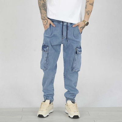 Spodnie Jogger Cargo I8 Denim BOY27 blue