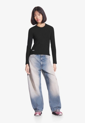 Long Damski Prosto Bamboo czarny