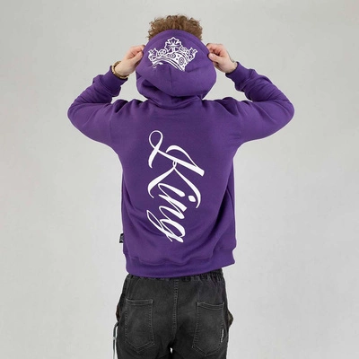 Bluza Hoodie Red Eyes King fioletowo biała