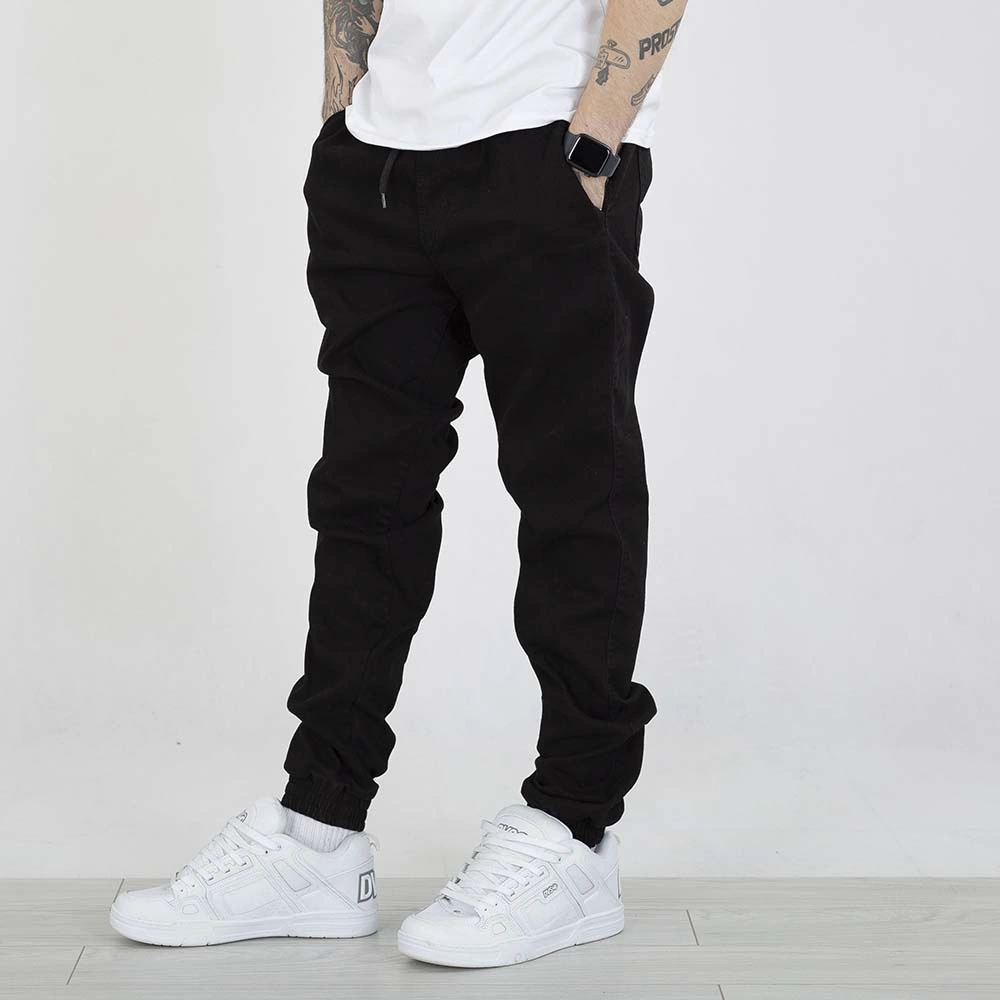 Spodnie Jogger Grube Lolo Dymek Back Haft czarno białe