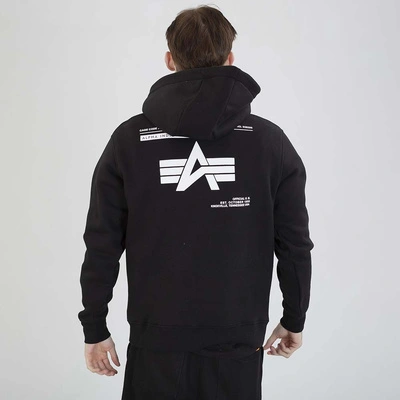 Bluza Alpha Industries Hoodie Label Backprint 258333 czarna