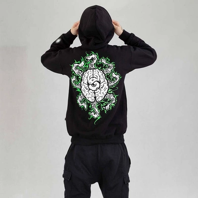 Bluza Brain Dead Familia Hoodie Ośmiornica czarno zielona