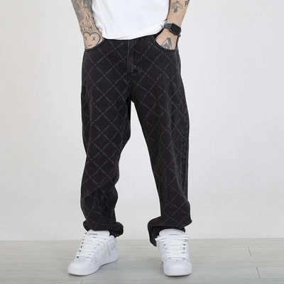 Spodnie Mass Jeans Extra Baggy Fit Monogram czarne sprane