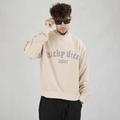 Bluza Crewneck Lucky Dice Bent Logo beżowa