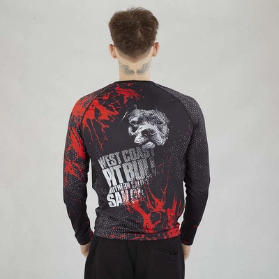 Long Pit Bull Rashguard Blood Dog II czarny